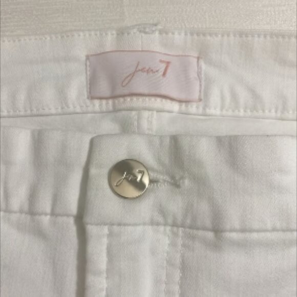 JEN7 by 7 for All Mankind Cropped Wide Leg Distressed Hem White Jeans Size 20 - Picture 6 of 10